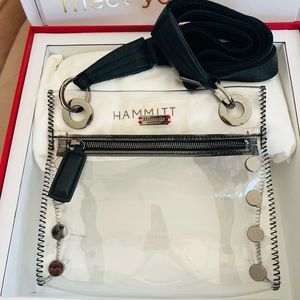 HAMMITT TONY SMALL Clear Black/Gunmetal/Black Zip Crossbody Purse Bag
